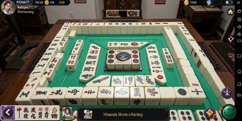 Tangkapan layar gameplay <strong>FIONA77</strong> menunjukkan keseruan bermain Mahjong.