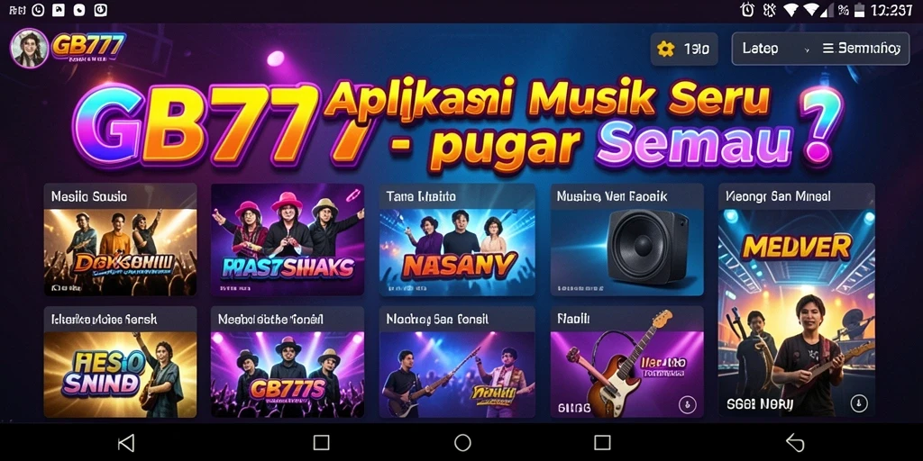 Tampilan gameplay GB777 yang menampilkan berbagai fitur musik.