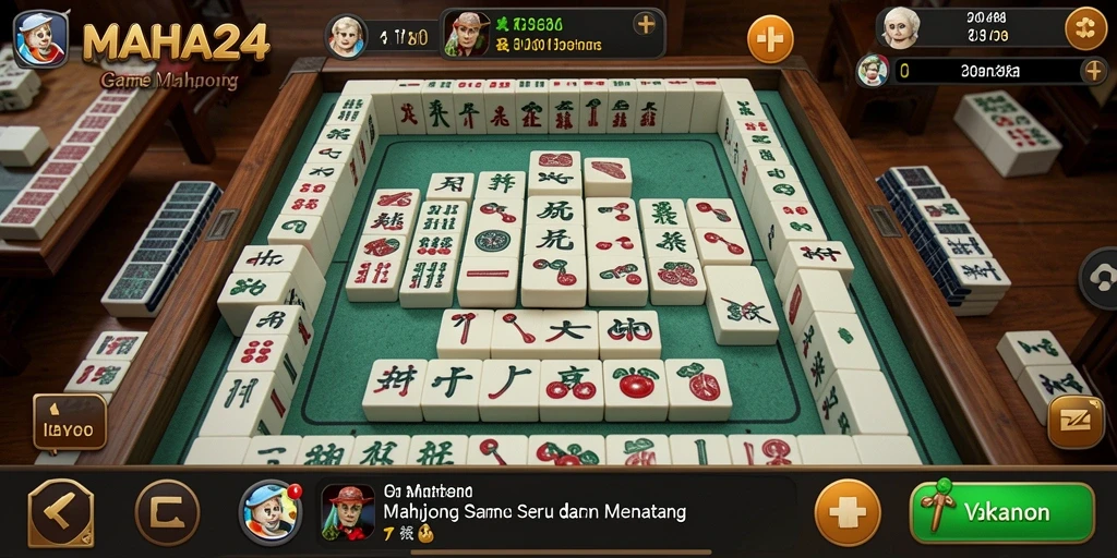 Screenshot utama MAHA24 menunjukkan gameplay Mahjong yang mendebarkan.