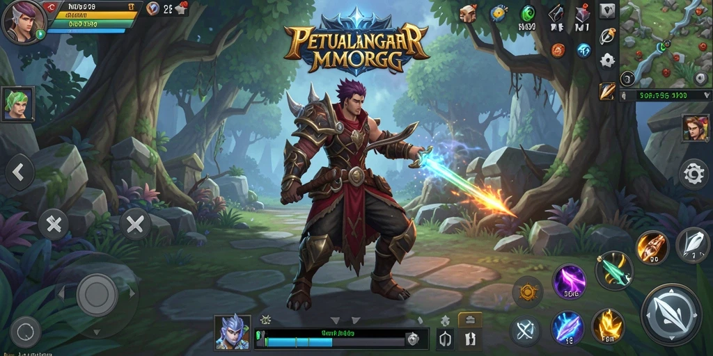 Tampilan gameplay N06 menampilkan pertempuran epik dalam dunia MMORPG.