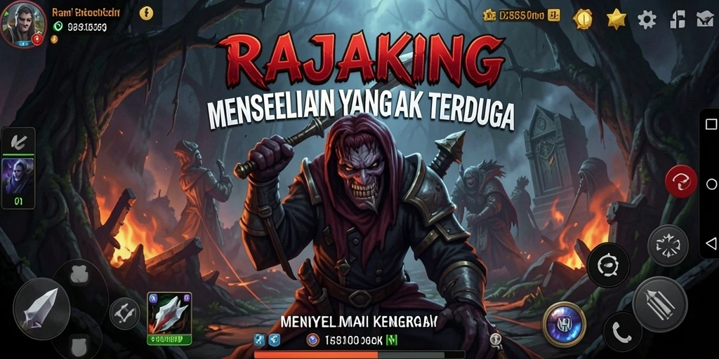 Tangkapan layar RAJAKING menampilkan suasana mencekam dan gameplay yang menegangkan.