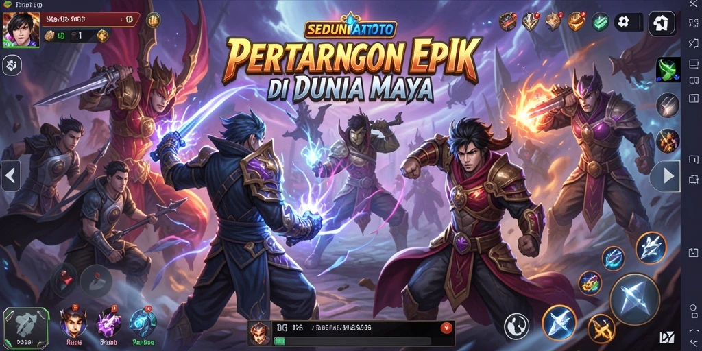 Gameplay SEDUNIATOTO yang penuh aksi dan pertarungan menarik.