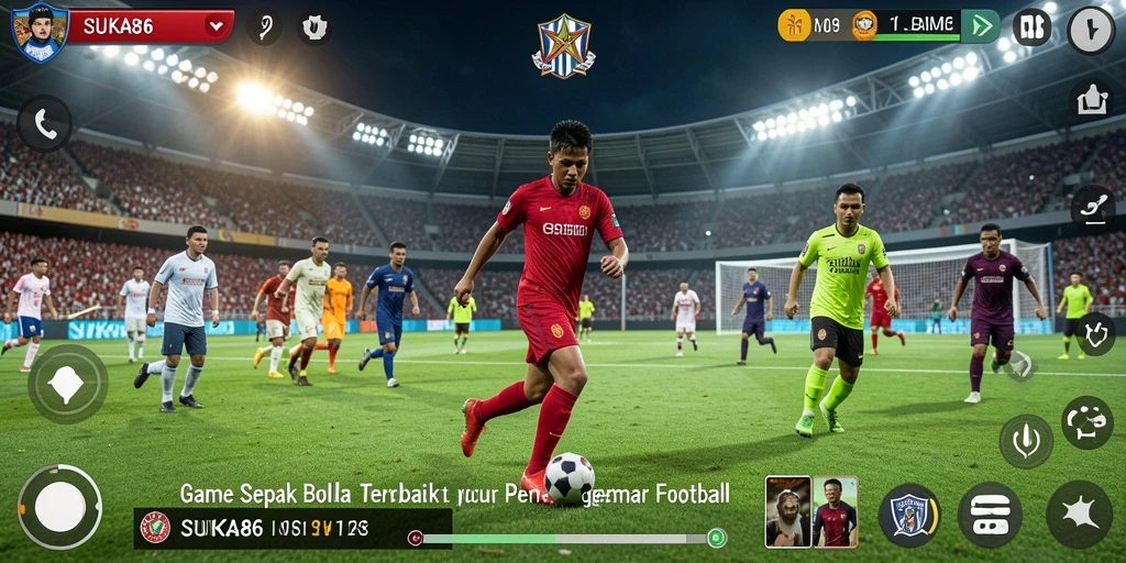 Tangkapan layar gameplay sepak bola yang mendebarkan di SUKA86.