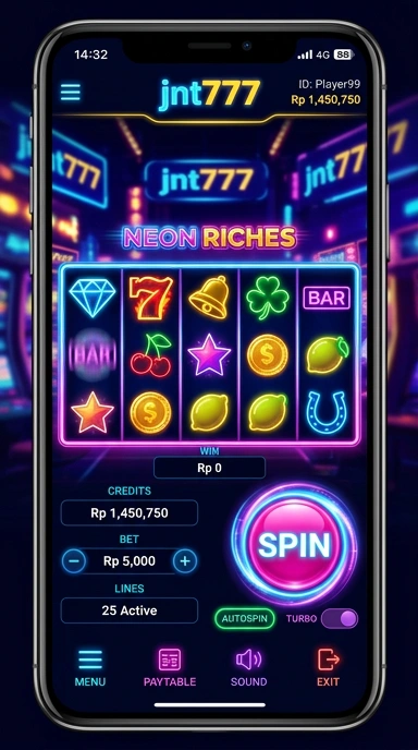 Tampilan utama aplikasi jnt777 yang informatif dan mudah dipahami.